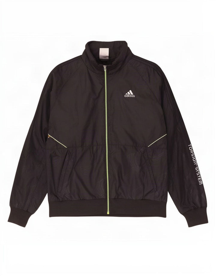 Adidas Mens Graphic Tracksuit Top Jacket Medium Black Polyester