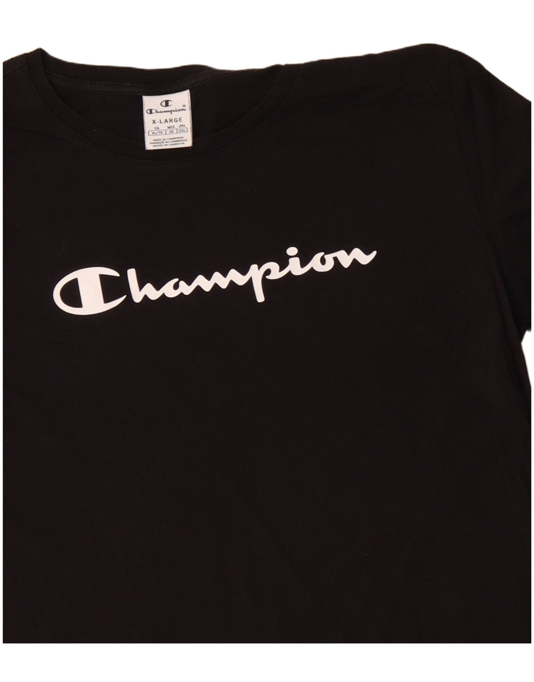 CHAMPION Womens Graphic T-Shirt Top UK 18 XL Black