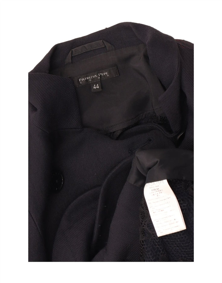 Patrizia Pepe Womens Double Breasted Blazer Jacket IT 44 Medium Navy Blue