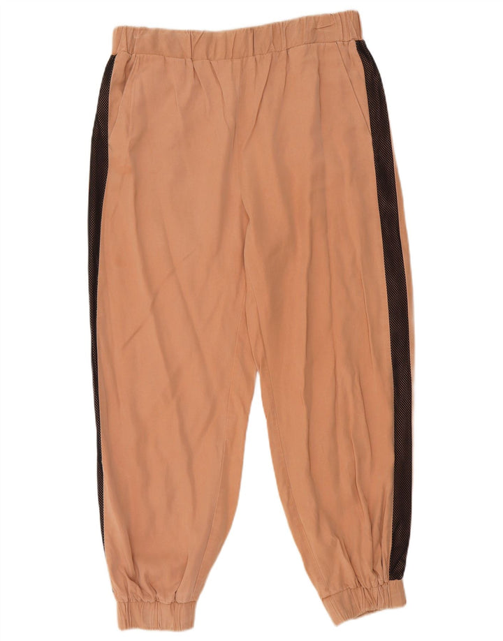 Zara Womens Joggers Cropped Trousers Medium W28 L25 Pink Colourblock