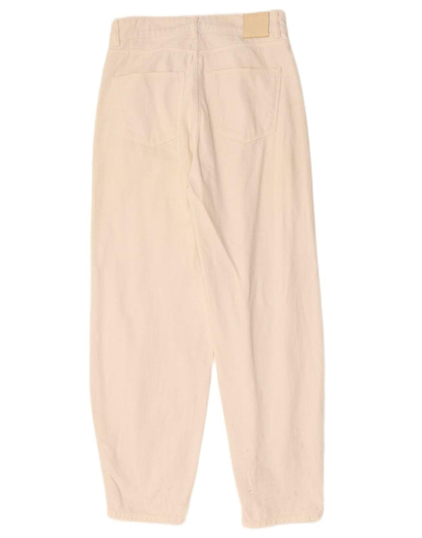 MASSIMO DUTTI Womens High Waist Tapered Jeans EU 36 XS W26 L28 White