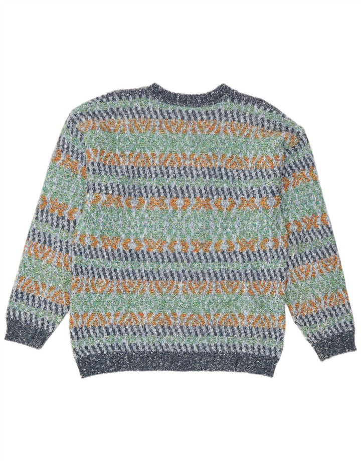 North Pole Mens Crew Neck Jumper Sweater Large Multicoloured Geometric
