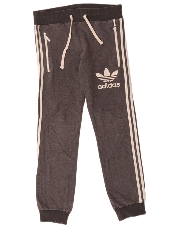 Adidas Womens Graphic Tracksuit Trousers Joggers UK 10 Small Grey Flecked
