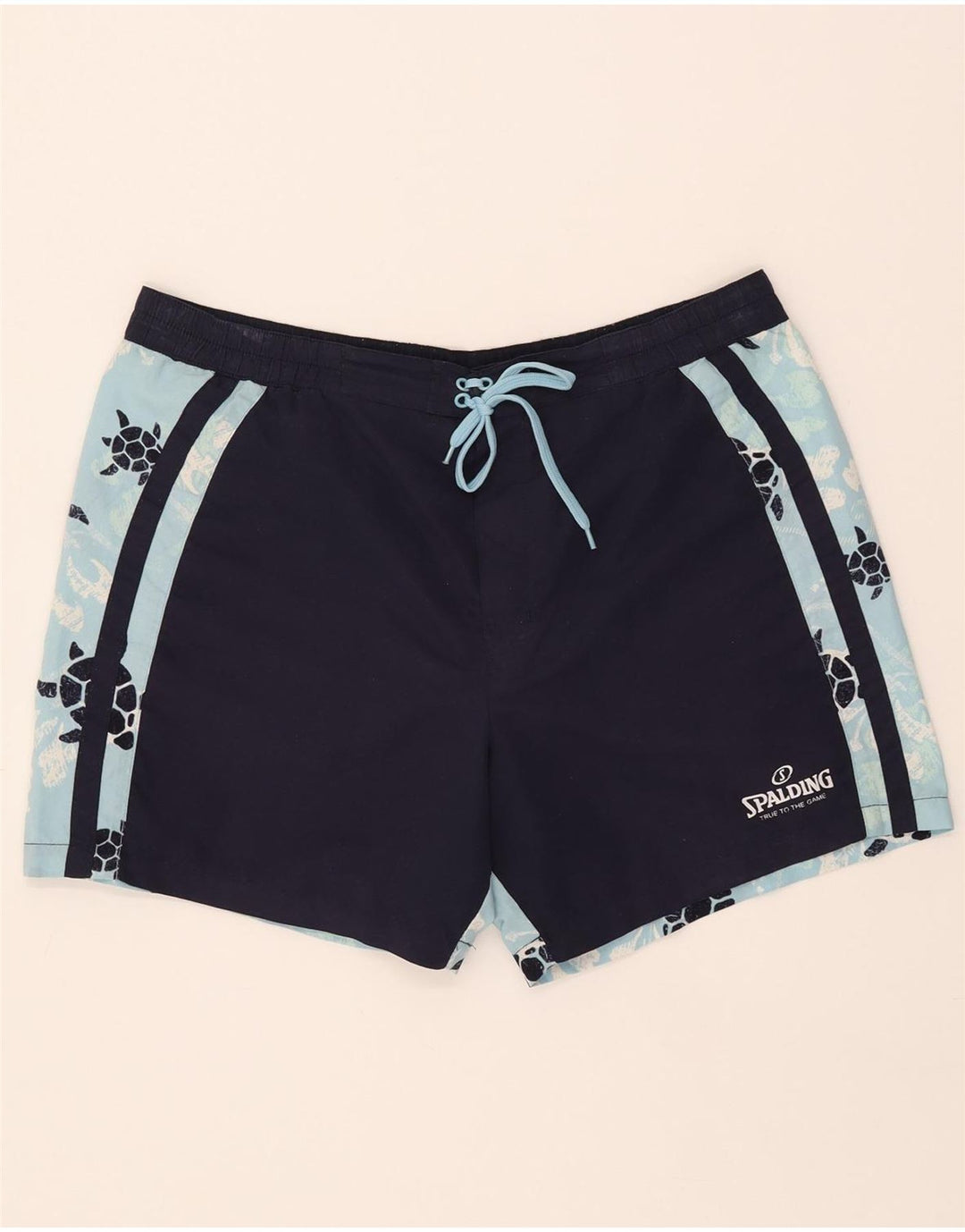 SPALDING Mens Swimwear Medium  Navy Blue Animal Print Polyester Vintage Spalding and Second-Hand Spalding from Messina Hembry 