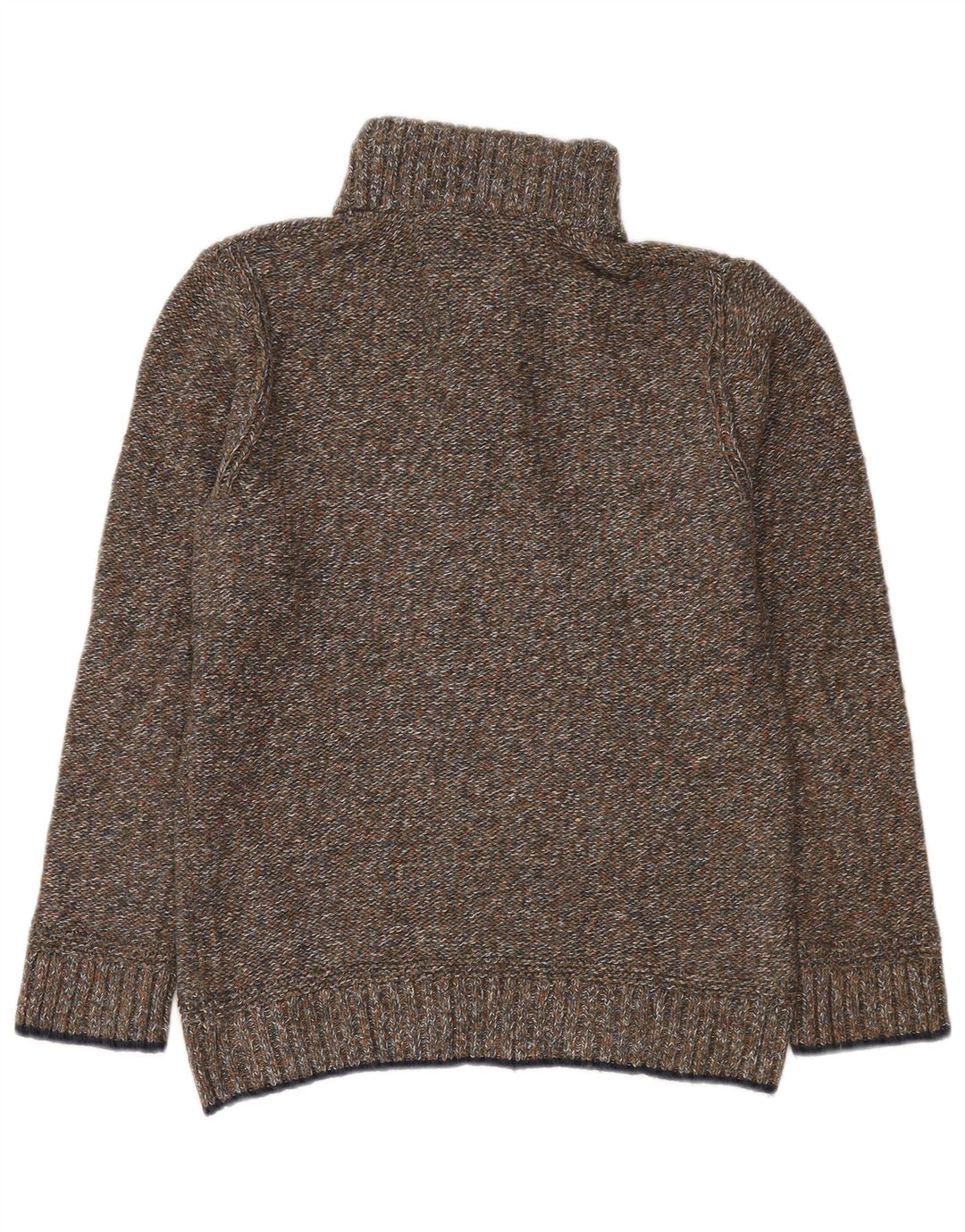 Fat Face Mens Button Neck Jumper Sweater Small Green Flecked Cotton