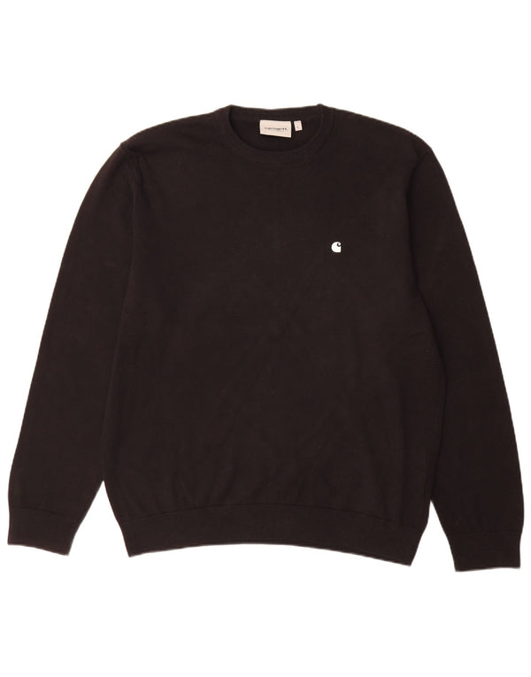 Carhartt Mens Crew Neck Jumper Sweater Large Black Cotton