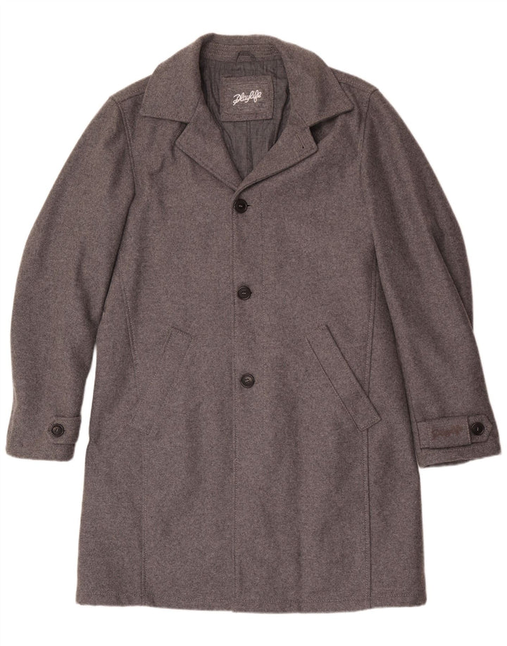 Playlife Mens Overcoat UK 40 Large Grey