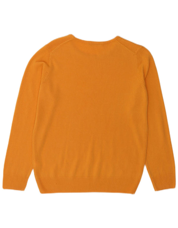 Marks & Spencer Womens Crew Neck Jumper Sweater UK 12 Medium Orange Acrylic