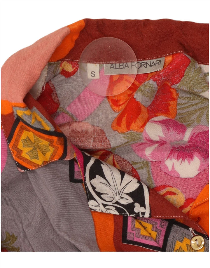 ALBA FORNARI Womens Oversized Shirt UK 10 Small Multicoloured Patchwork