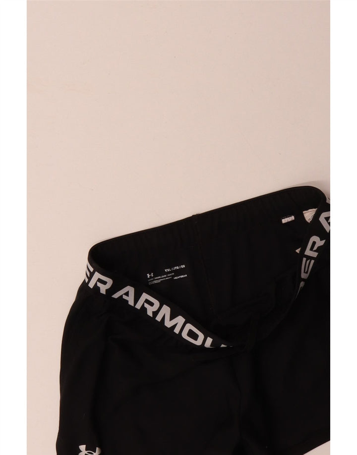 UNDER ARMOUR Girls Graphic Sport Shorts 13-14 Years XL Black Polyester