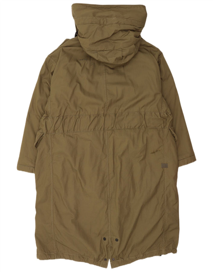 G-Star Mens Hooded Parka Jacket UK 40 Large Khaki Polyester
