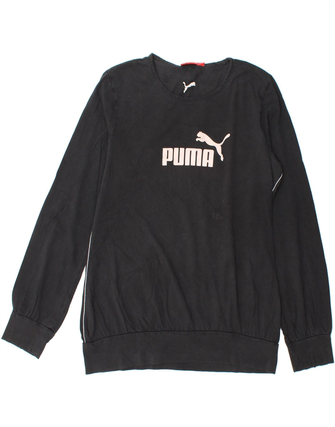 PUMA Womens Graphic Sweatshirt Jumper UK 12 Medium  Black Vintage Puma and Second-Hand Puma from Messina Hembry 