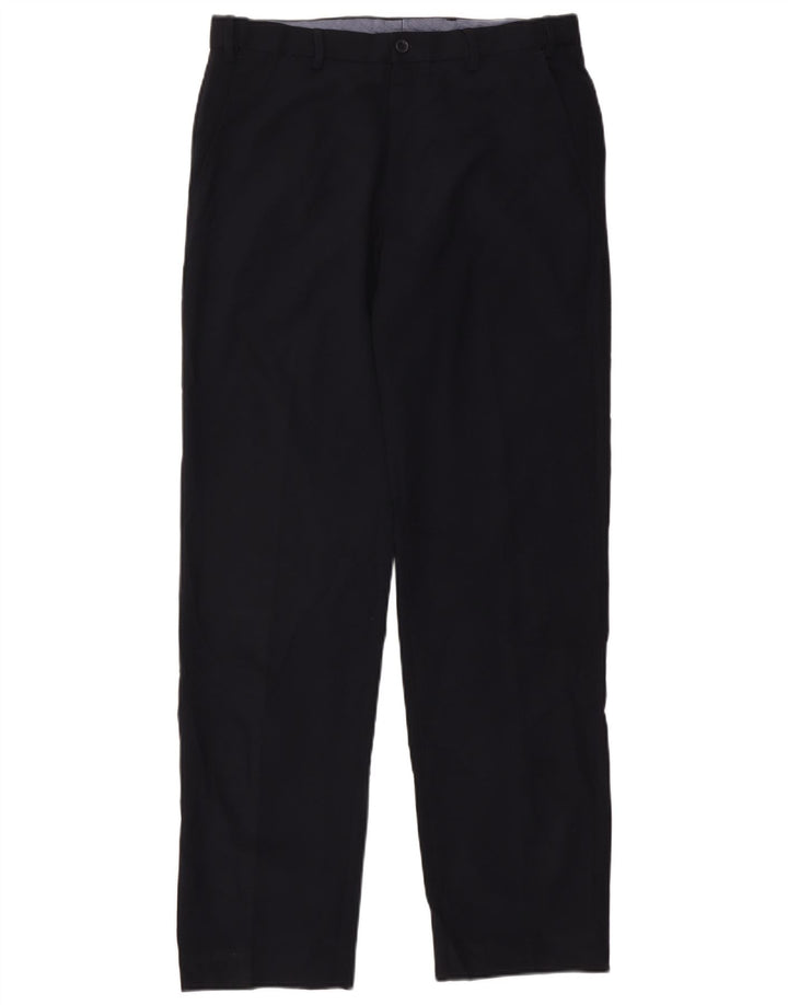 Marks & Spencer Mens Straight Regular Suit Trousers W34 L33 Navy Blue
