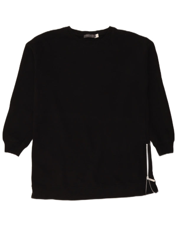 MINT VELVET Womens Longline Oversized Sweatshirt Jumper UK 10 Small Black