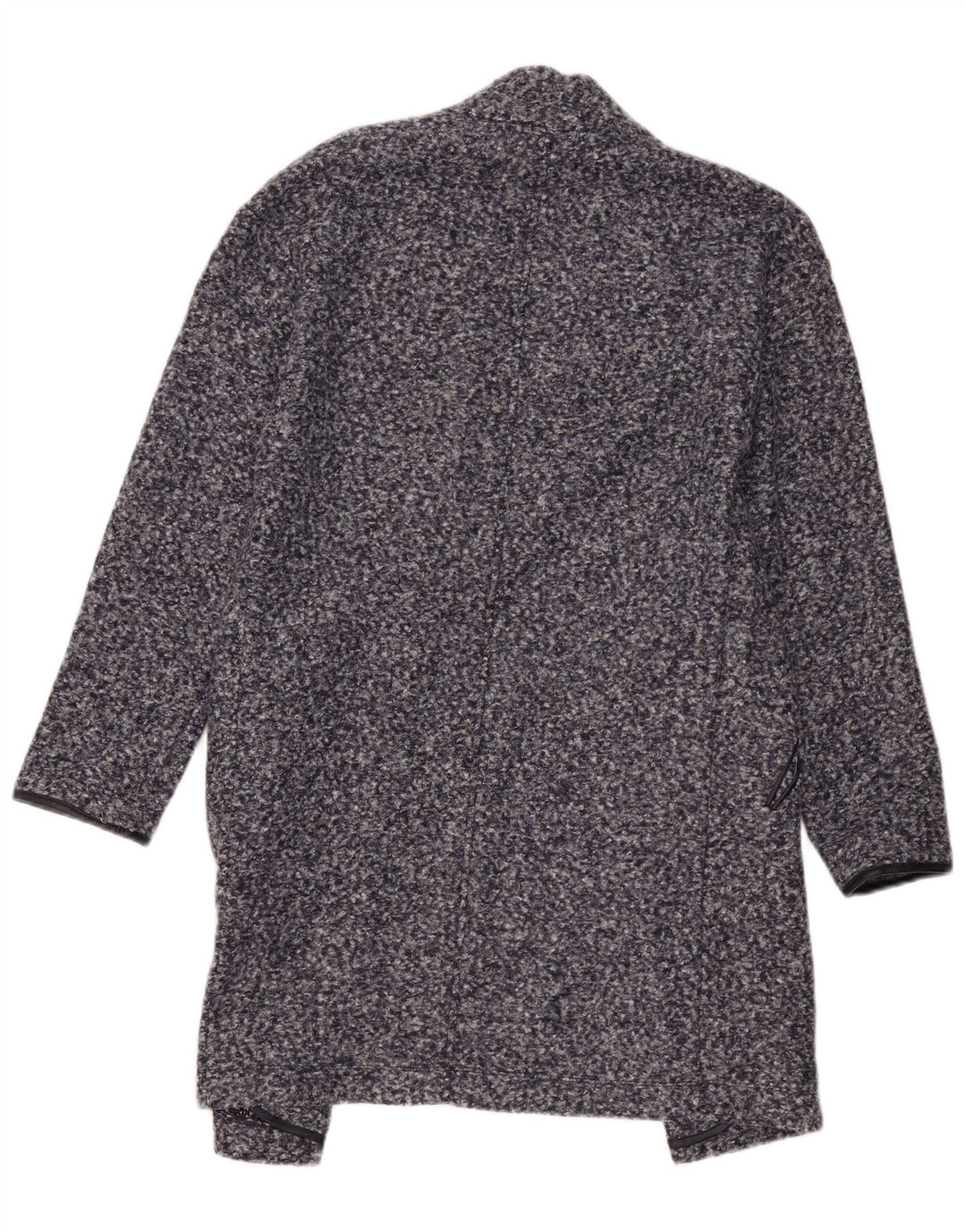 Marks & Spencer Womens Open Overcoat UK 8 Small Navy Blue Flecked Polyester