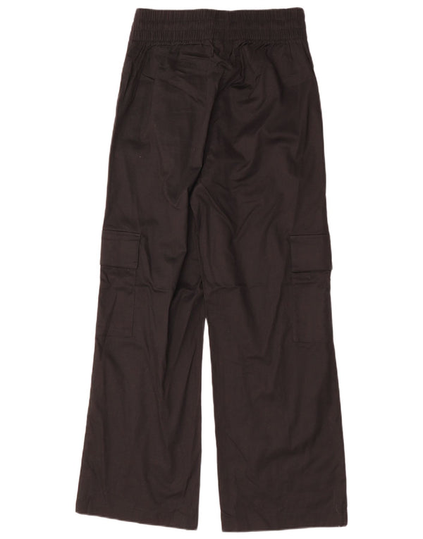 ADIDAS Womens High Waist Cargo Trousers UK 8/10 Small W25 L28  Black