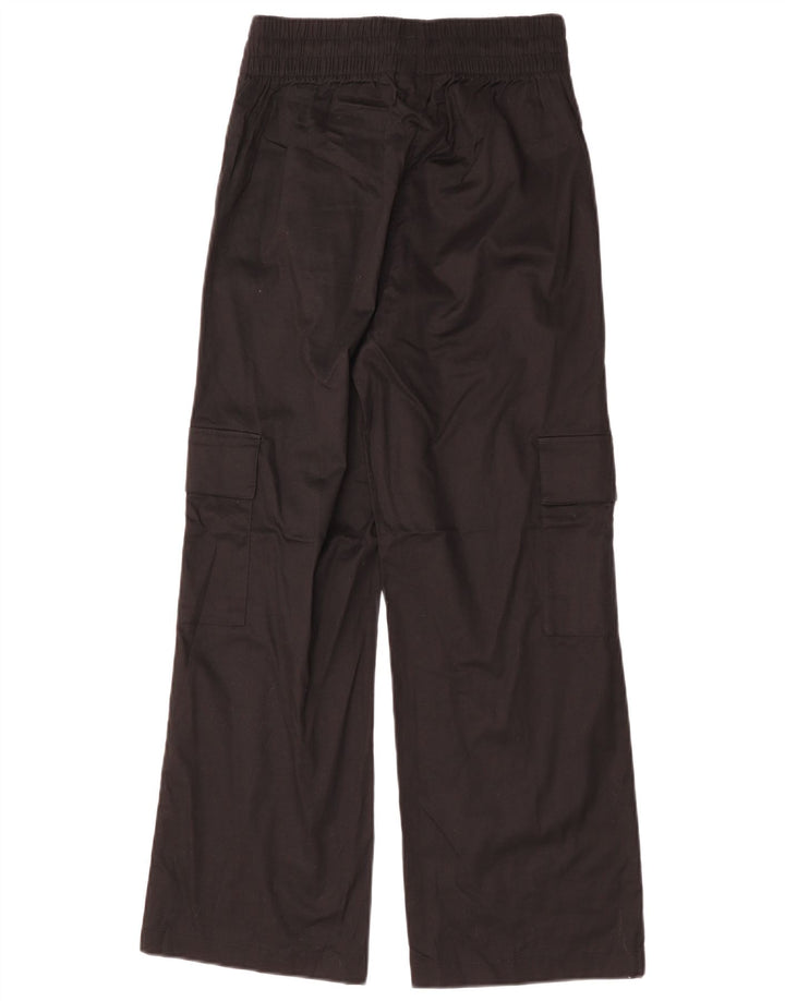 ADIDAS Womens High Waist Cargo Trousers UK 8/10 Small W25 L28  Black