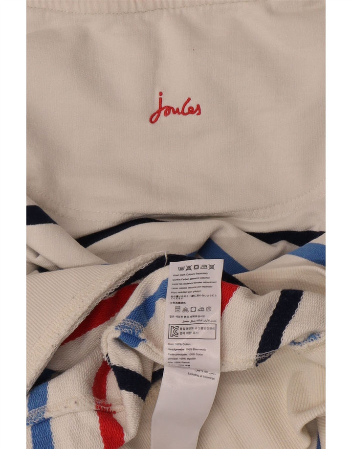 Joules Womens Oversized Sweatshirt Jumper UK 14 Medium White Striped Cotton