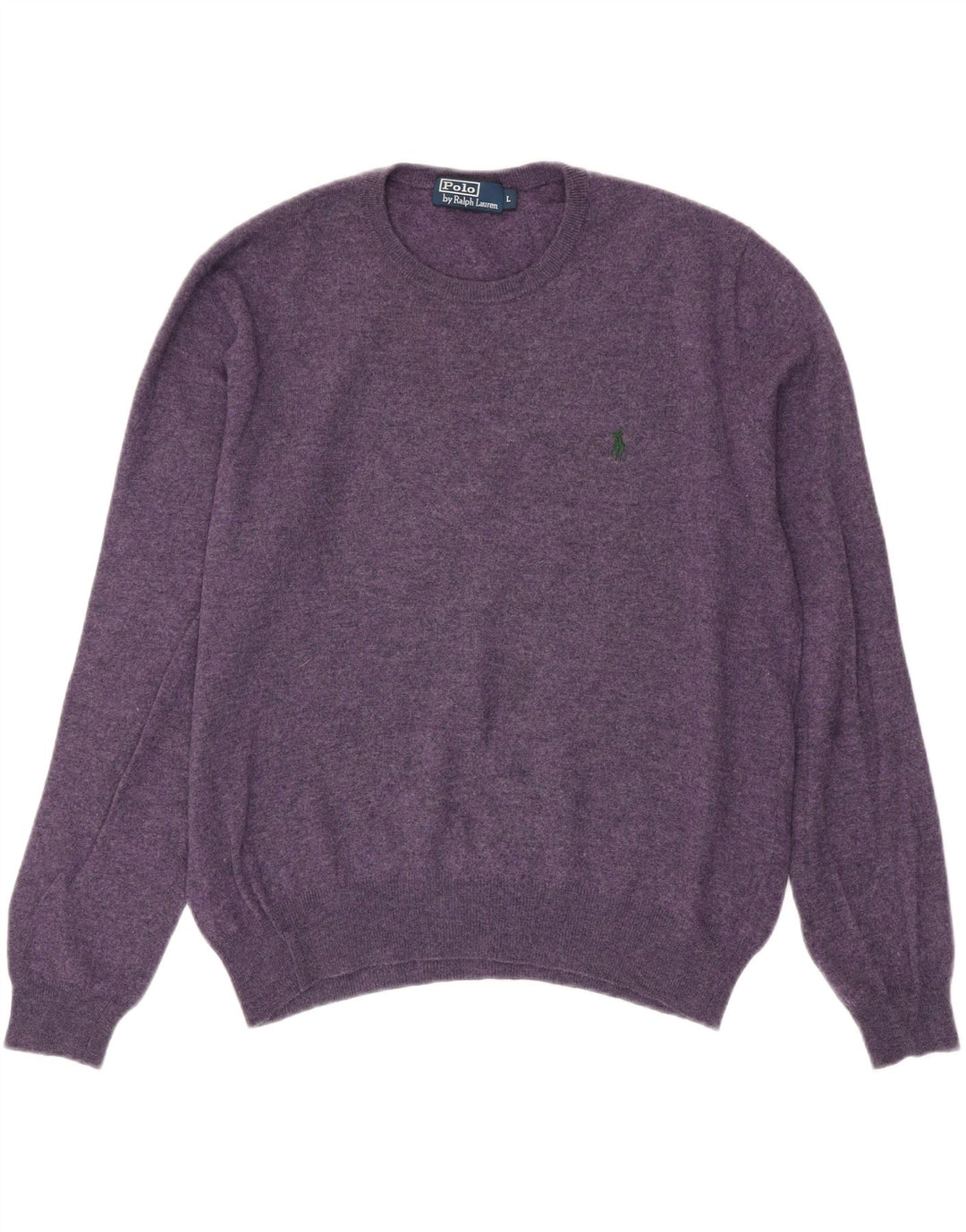 POLO RALPH LAUREN Mens Crew Neck Jumper Sweater Large Purple Flecked