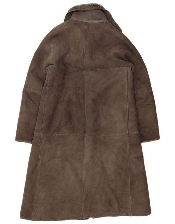 Vintage Womens Shearling Coat IT 42 Medium Grey Shearling