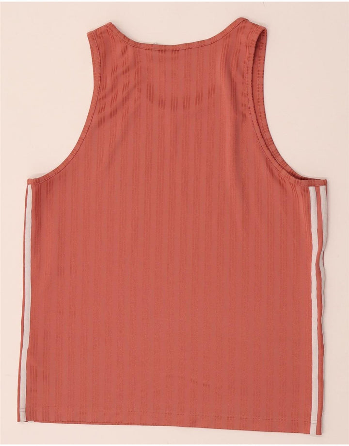 Adidas Mens Vest Top Medium Orange Striped Polyester