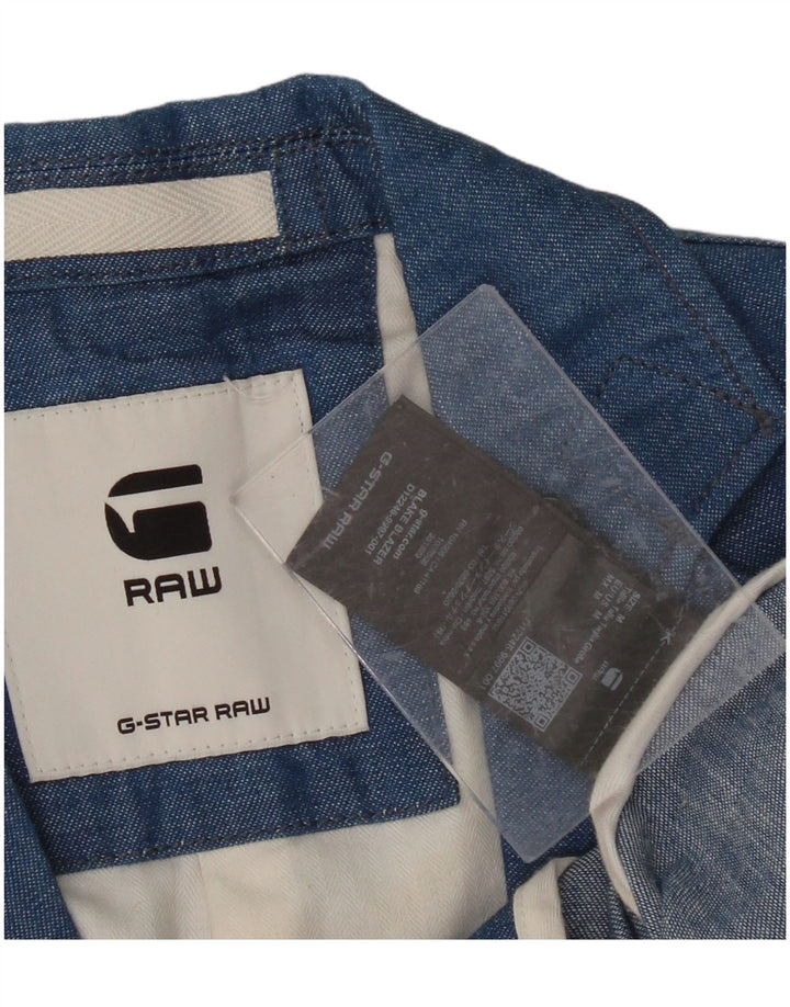 G-STAR Mens 2 Button Blazer Jacket UK 38 Medium Blue Cotton