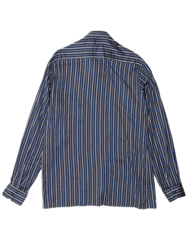 Vintage Mens Shirt Size 42 16 1/2 Large Blue Pinstripe