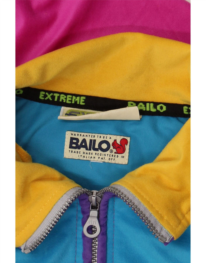Bailo Mens Velour Tracksuit Top Jacket Medium Pink Colourblock