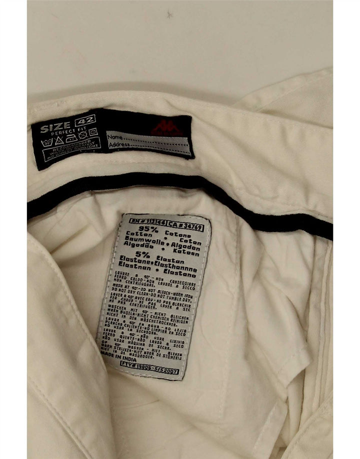 Kappa Womens Chino Shorts IT 42 Medium W30 Off White Cotton