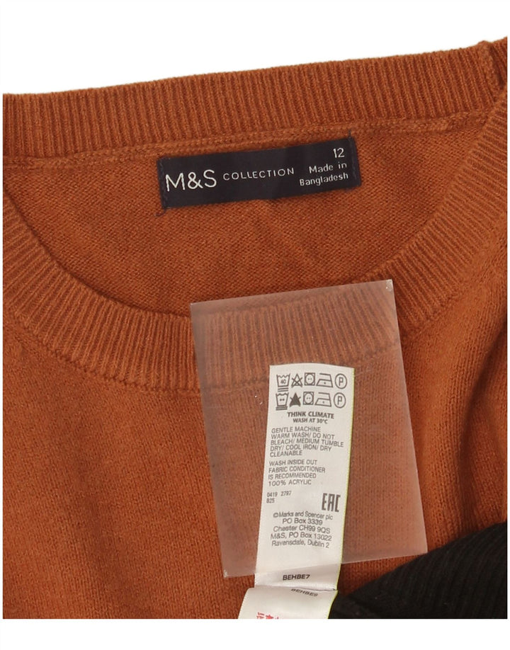 Marks & Spencer Womens Boat Neck Jumper Sweater UK 12 Medium Multicoloured