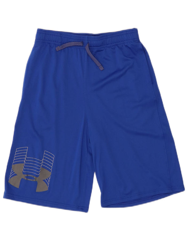 Under Armour Boys Heat Gear Graphic Sport Shorts 11-12 Years Large Blue
