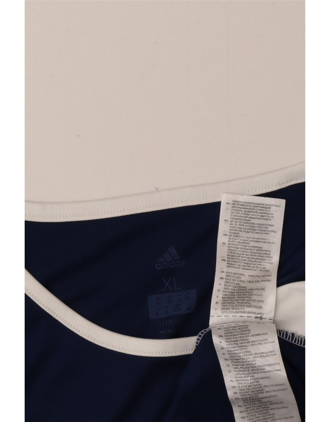 Adidas Mens Climalite T-Shirt Top XL Navy Blue Colourblock Polyester