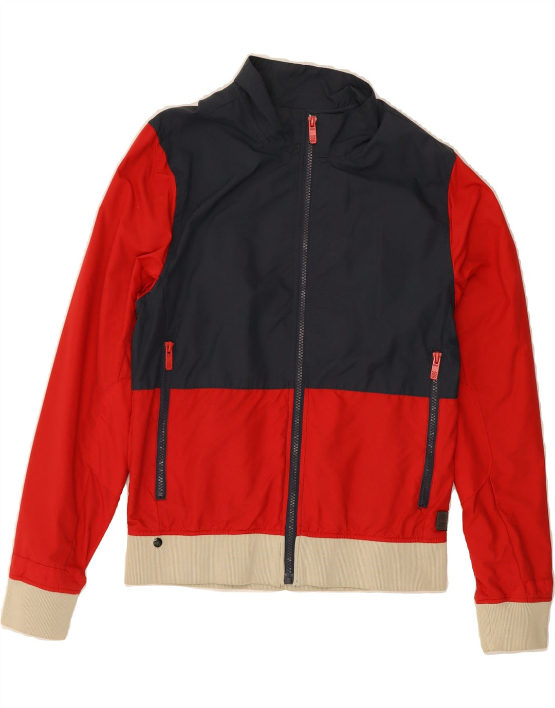 G-STAR Womens Tracksuit Top Jacket UK 14 Medium Navy Blue Colourblock Vintage G-Star and Second-Hand G-Star from Messina Hembry 