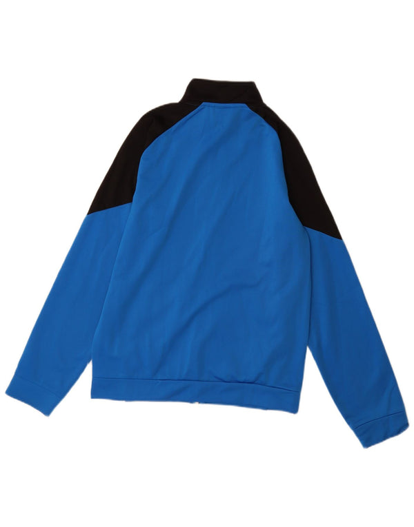 PUMA Boys Graphic Tracksuit Top Jacket 13-14 Years Blue Colourblock
