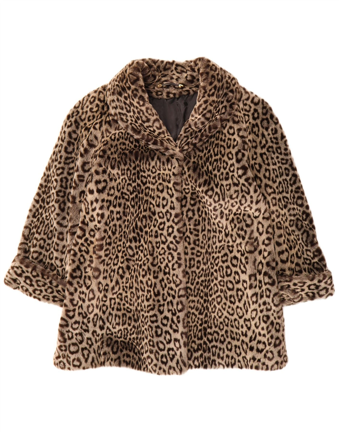 C&A Womens YOUR SIXTH SENSE Overcoat IT 44 Medium Brown Animal Print
