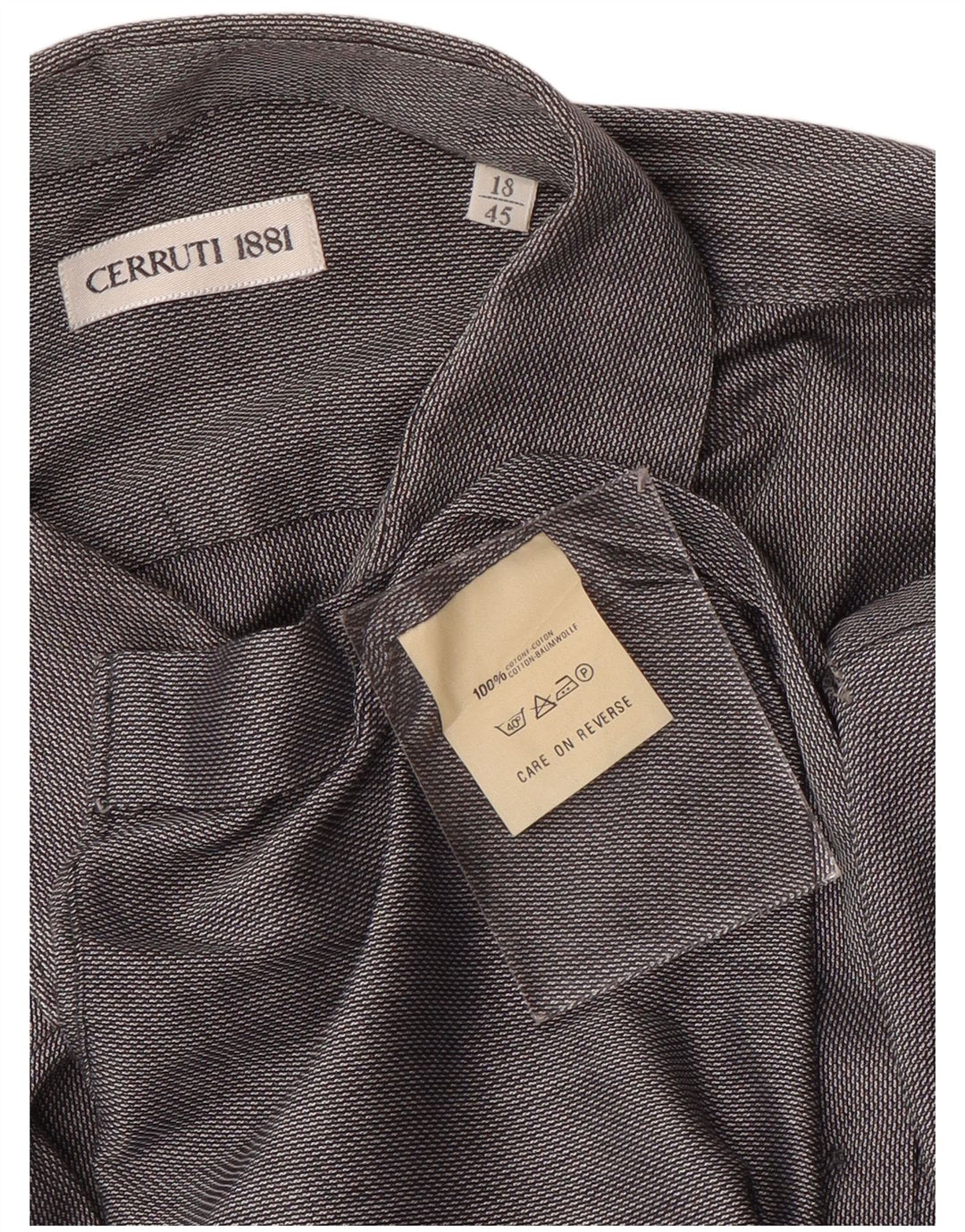 CERRUTI 1881 Mens Shirt Size 18 2XL Grey Cotton