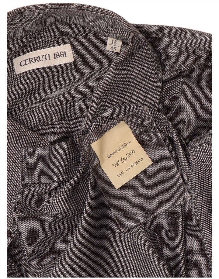 CERRUTI 1881 Mens Shirt Size 18 2XL Grey Cotton