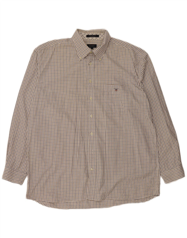 Gant Mens Regular Fit Shirt 2XL White Check Cotton
