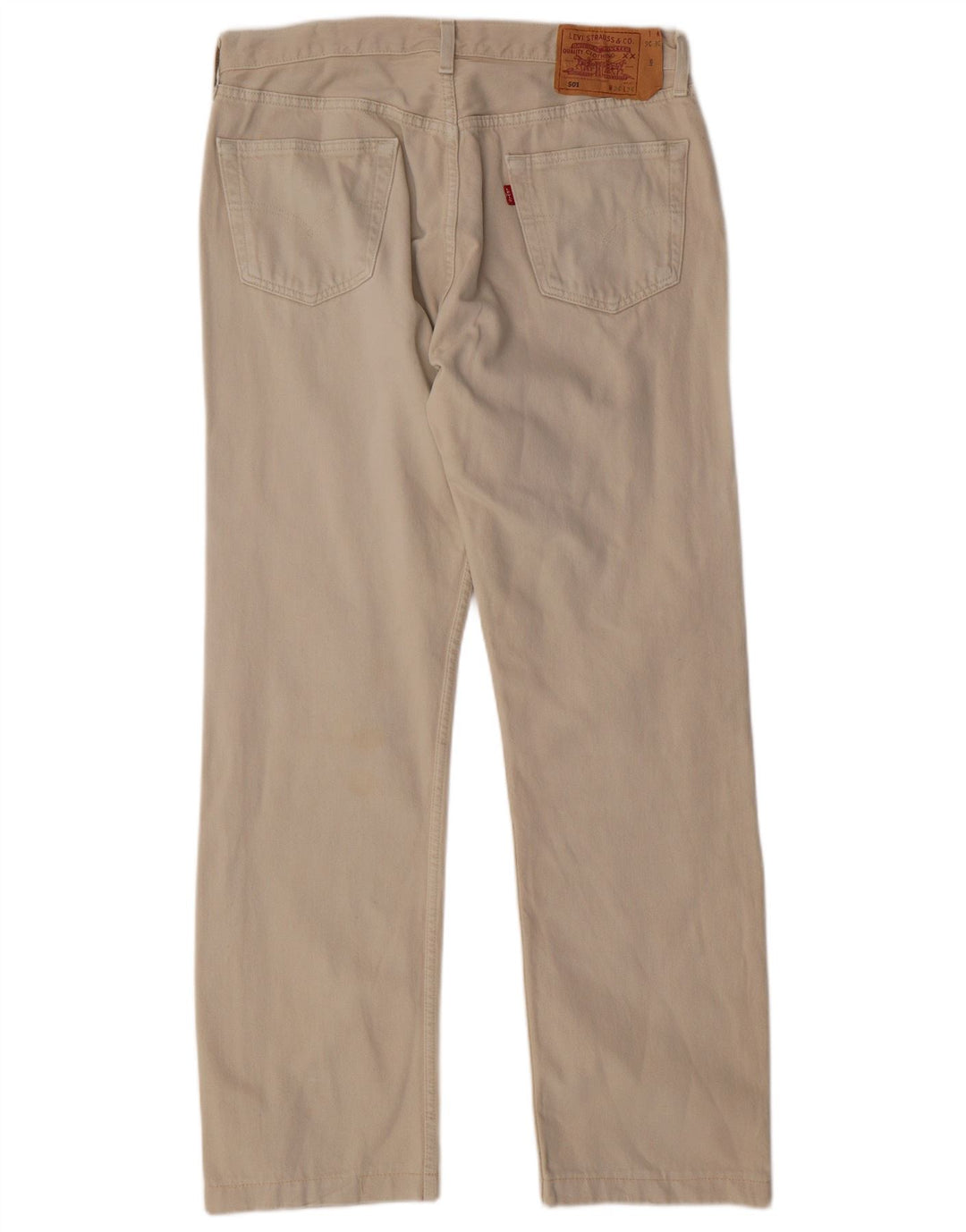 LEVI'S Mens 501 Straight Jeans W36 L31  Beige Cotton