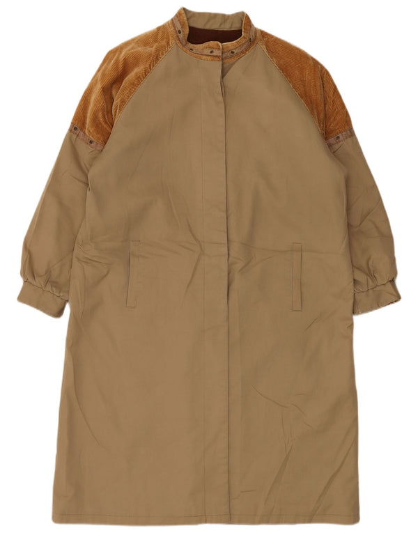 VINTAGE Womens Windbreaker Coat UK 16 Large Brown Colourblock