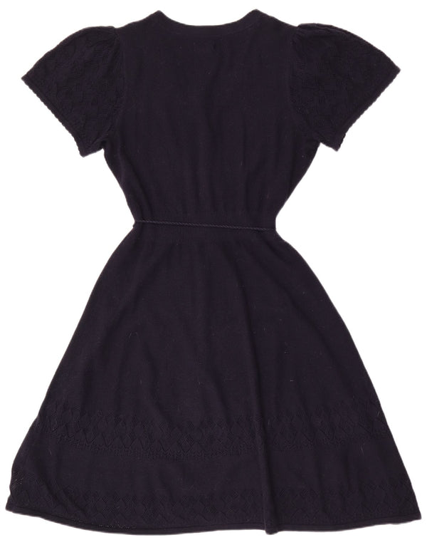 Fat Face Womens A-Line Dress UK 10 Small Navy Blue Cotton
