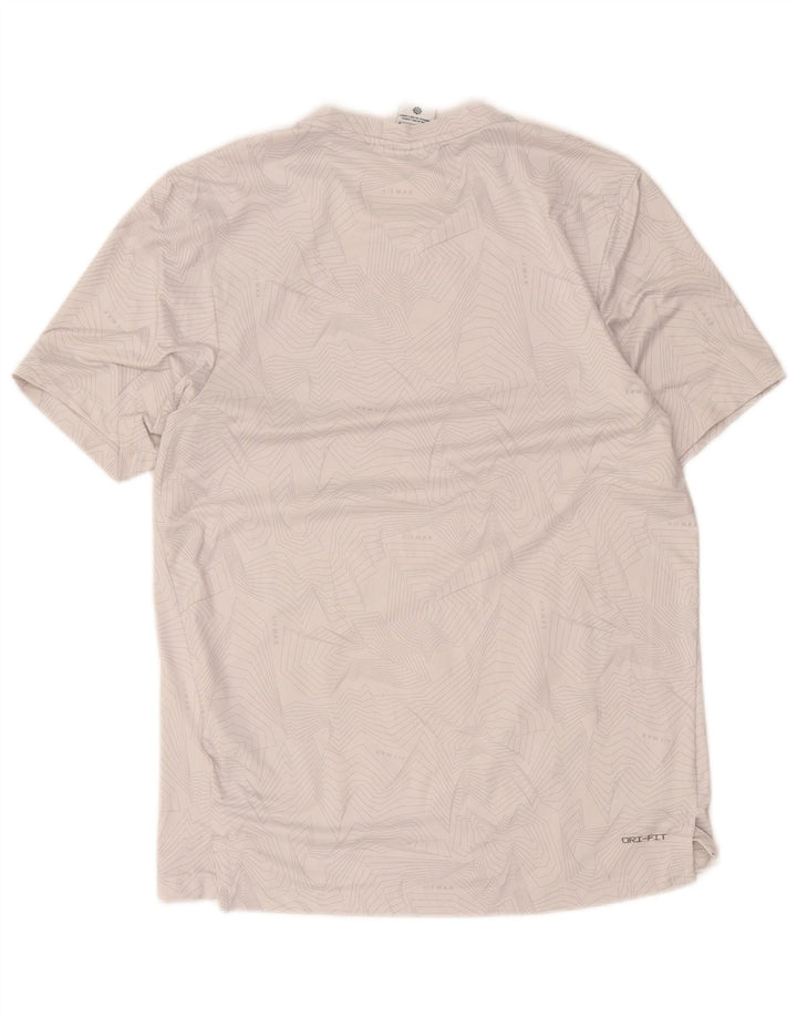 Nike Mens Dri Fit Graphic T-Shirt Top Medium Grey Geometric Polyester