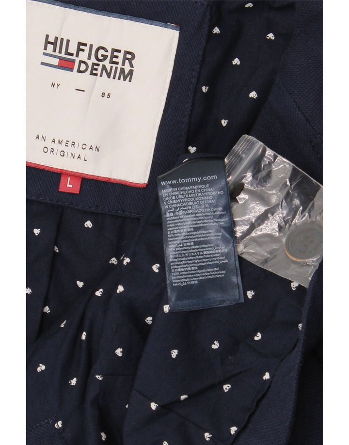 Tommy Hilfiger Mens 2 Button Blazer Jacket UK 40 Large Navy Blue Cotton