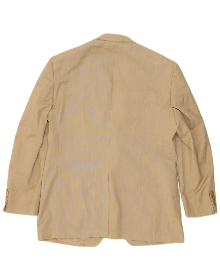 Chaps Mens 2 Button Blazer Jacket UK 40 Large Beige Polyester