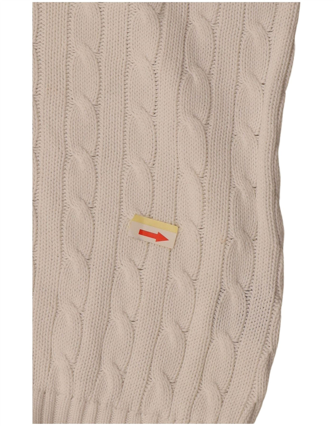 Ralph Lauren Womens V-Neck Jumper Sweater UK 12 Medium White Cotton