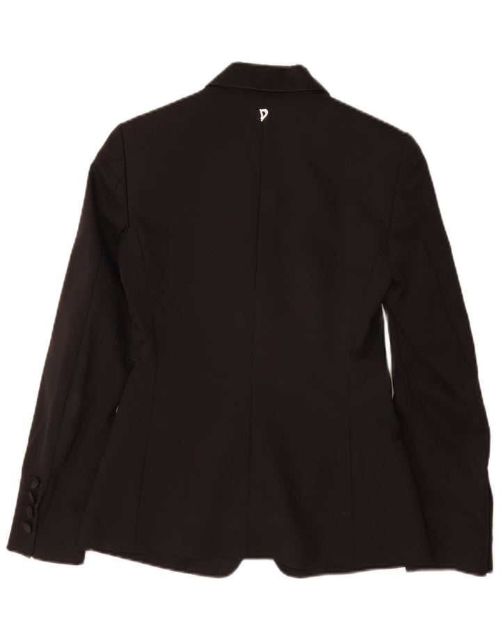 Dondup Womens 1 Button Blazer Jacket IT 38 XS Black Cotton