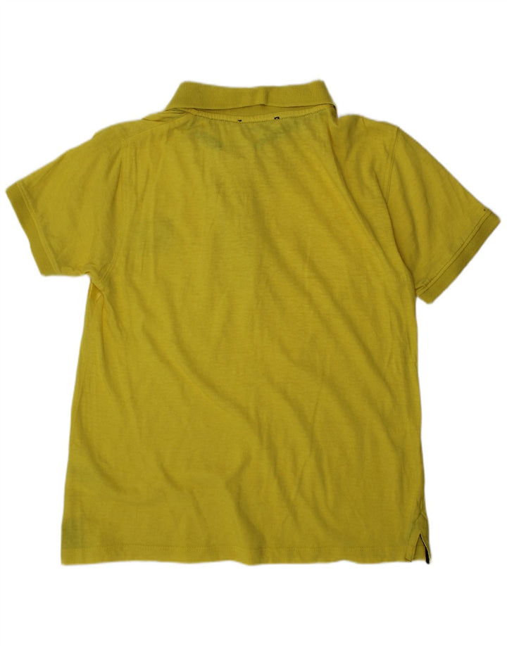 ICEBERG Boys Graphic Polo Shirt 8-9 Years Medium Yellow Cotton