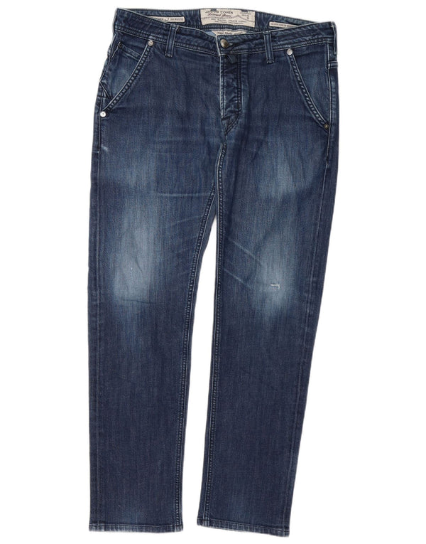 Jacob Cohen Mens Straight Jeans W34 L30 Blue Cotton
