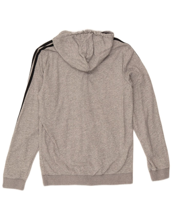 ADIDAS Mens Zip Hoodie Sweater Medium Grey Flecked Cotton