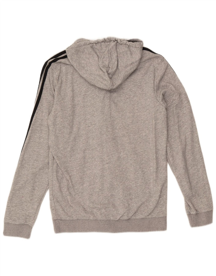 ADIDAS Mens Zip Hoodie Sweater Medium Grey Flecked Cotton